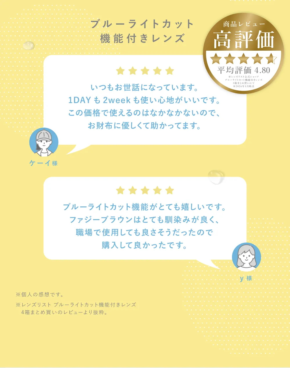 ブルーライトカット機能付きレンズ