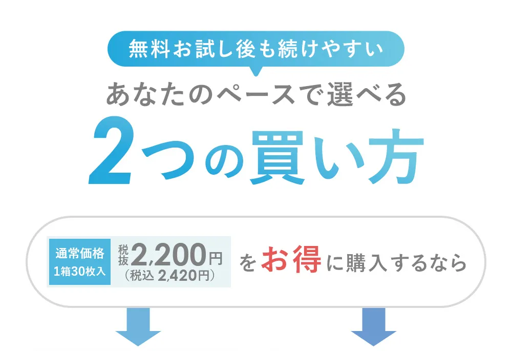 無料お試し後も続けやすい あなたのペースで選べる 2つの買い方