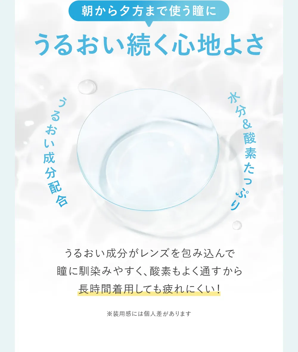 朝から夕方まで使う瞳に うるおい続く心地よさ