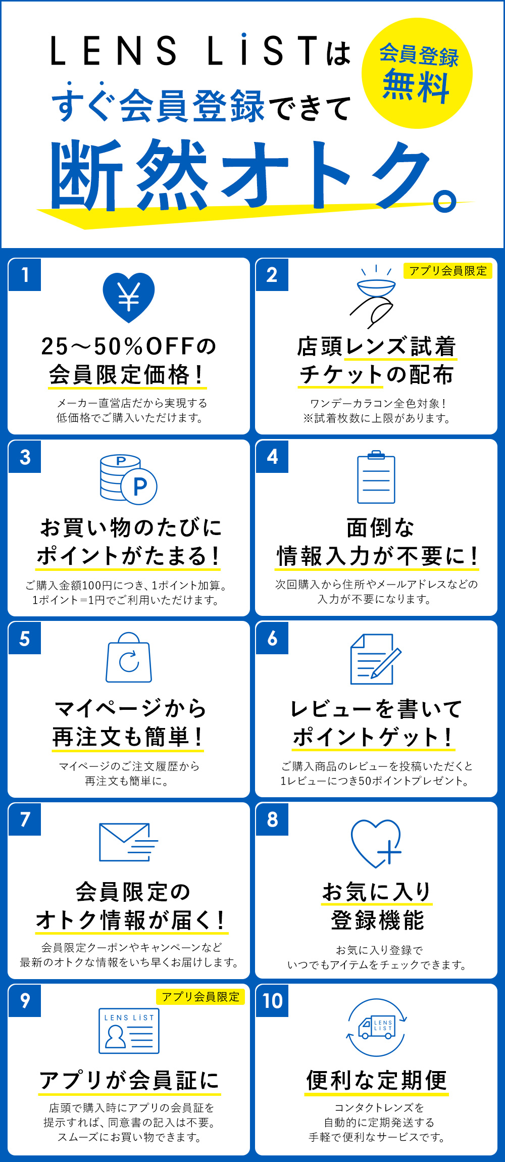 新規会員登録の特典