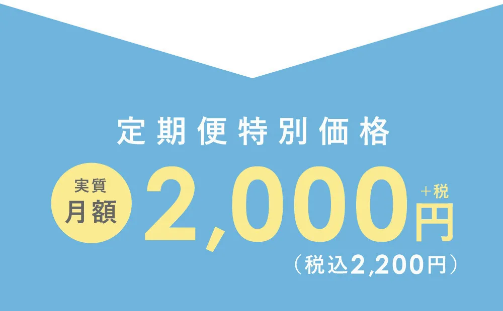 定期便特別価格 実質月額 2,000円+税（税込2,200円）