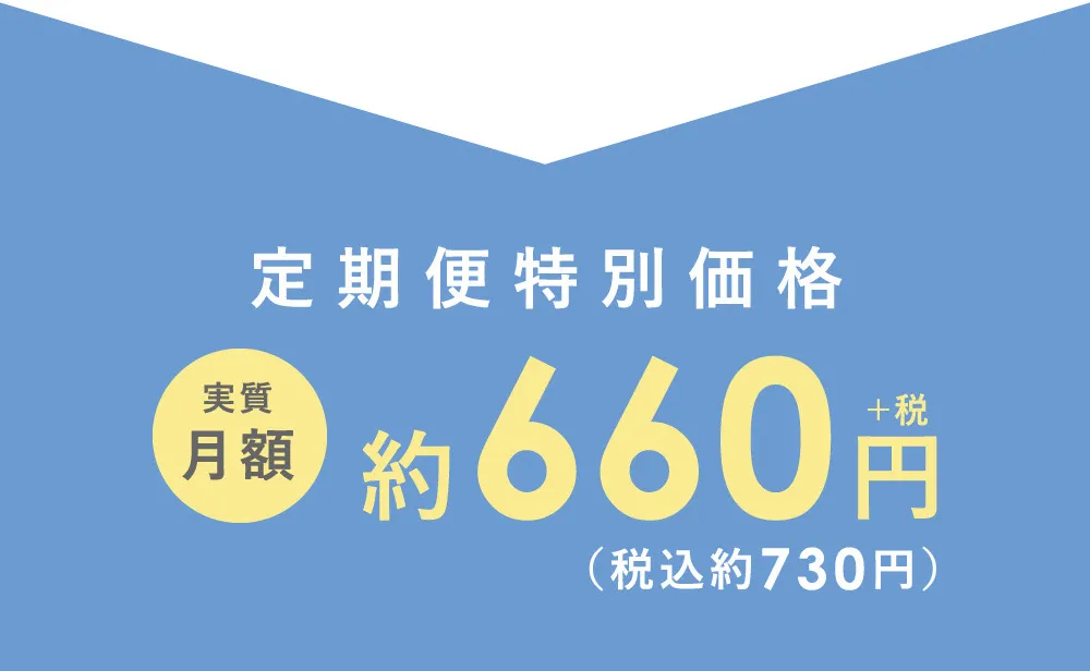 定期便特別価格 実質月額 約660円+税(税込約730円