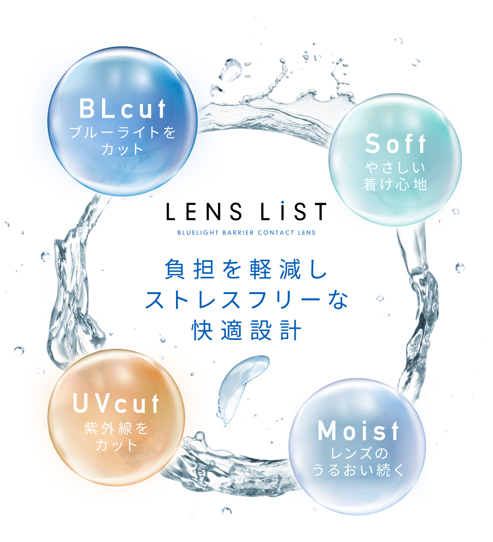 LENS LiST 負担を軽減しストレスフリーな快適設計