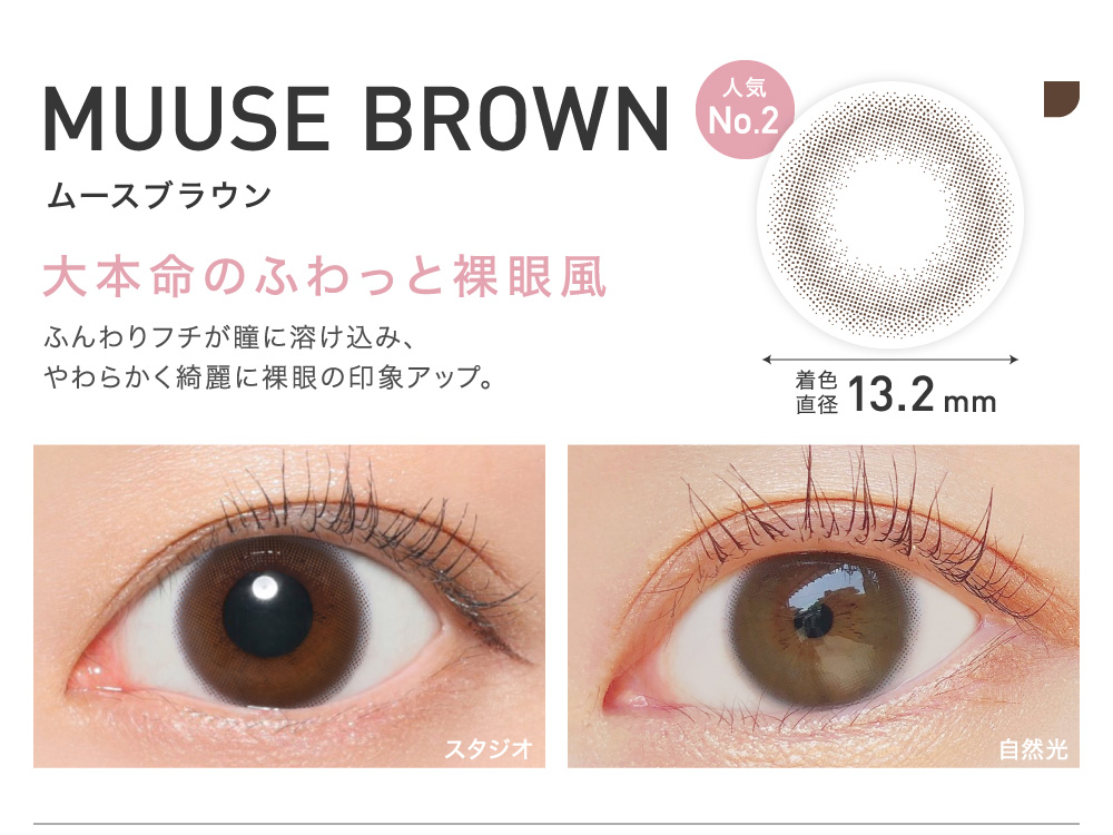 大本命のふわっと裸眼風 MUUSE BROWN ムースブラウン