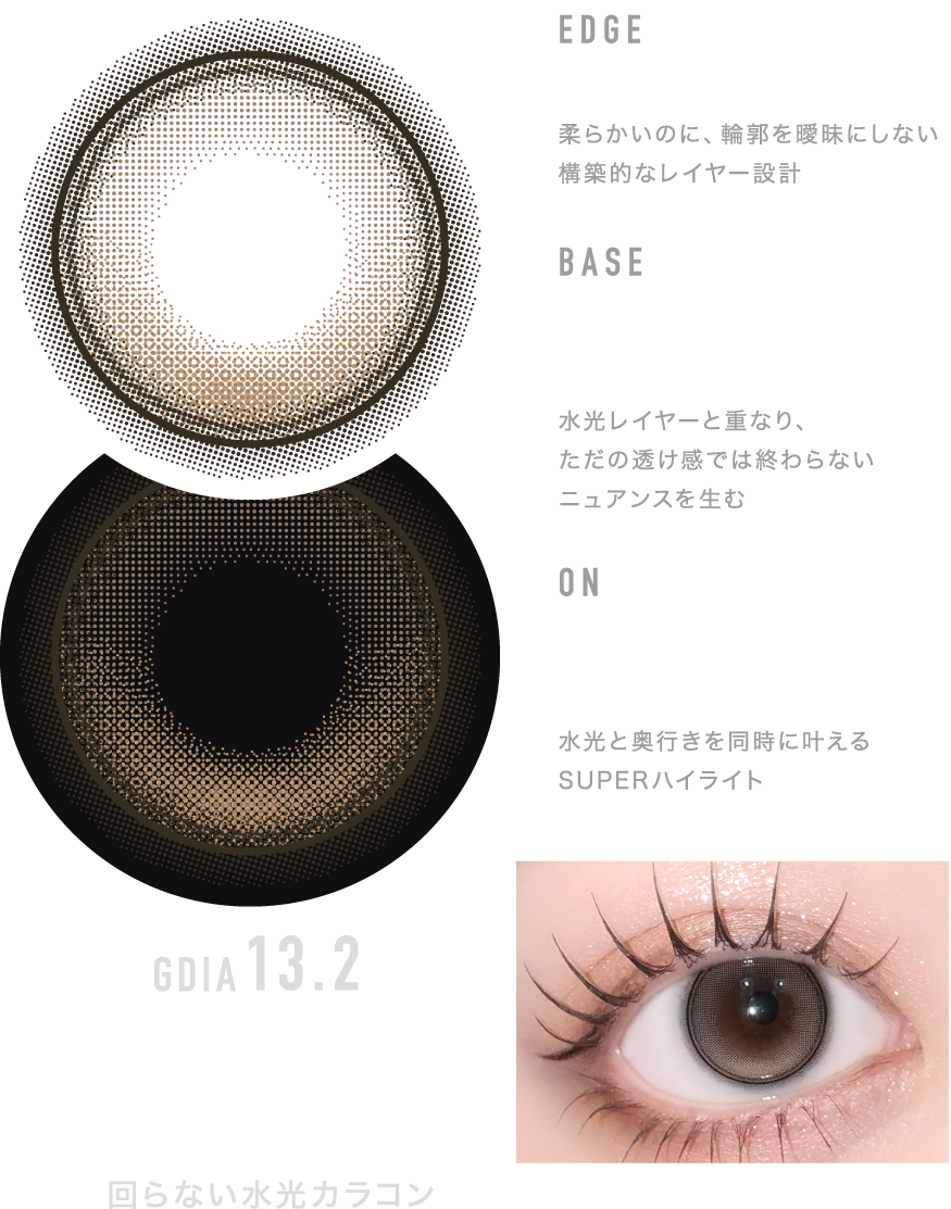 GDIA 13.2 回らない水光カラコン