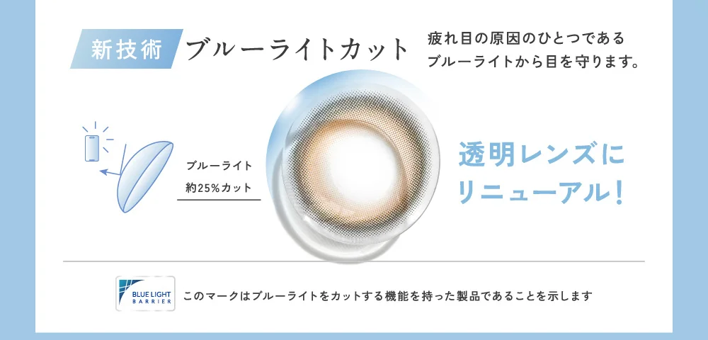 新技術ブルーライトカット 透明レンズにリニューアル！