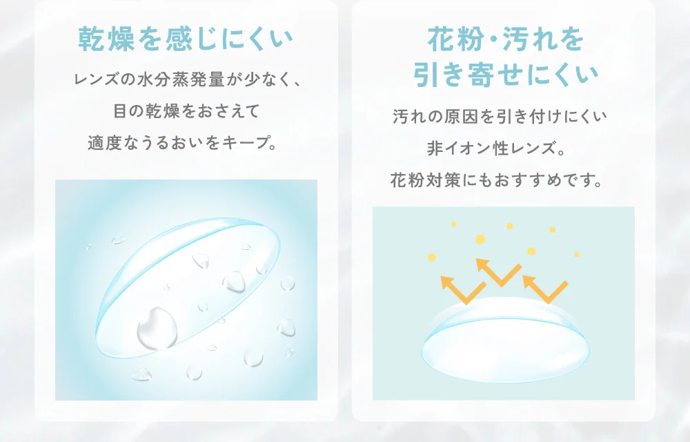 乾燥を感じにくい・花粉や汚れを引き寄せにくい