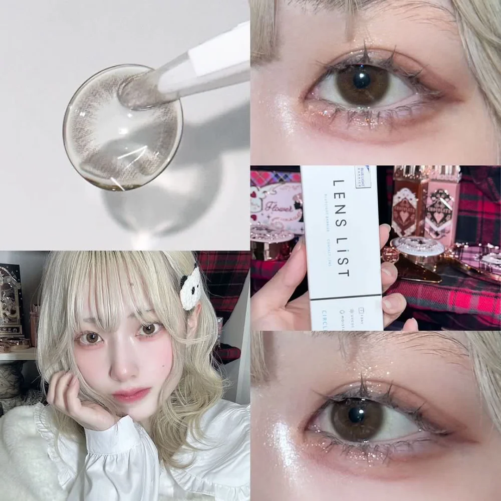 LENS LiST 1day(レンズリスト ワンデー) ファジーブラウン着用画像