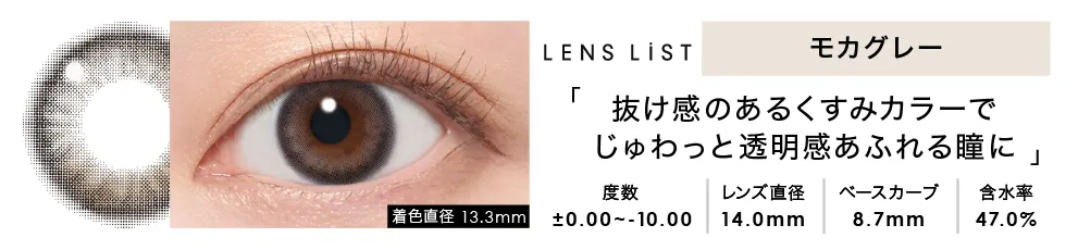 LENS LiST シリコーン 1day モカグレー