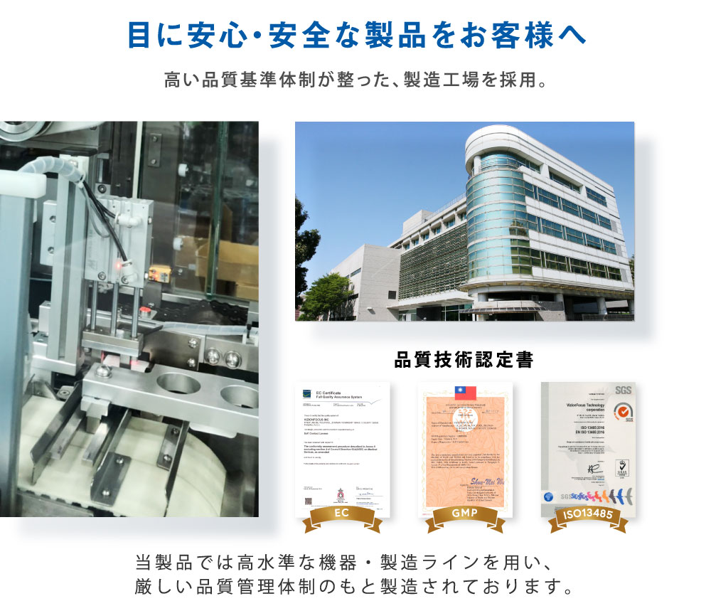 目に安心・安全な製品をお客様へ